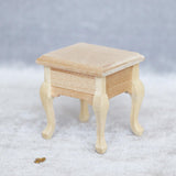 Maxbell 1/12 Dollhouse Wooden Bedroom Bedside Table+Mini Double Bed