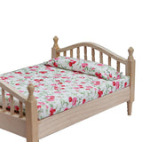 Maxbell 1/12 Dollhouse Wooden Bedroom Bedside Table+Mini Double Bed