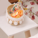 Maxbell 2x Dollhouse Storage Basket Miniature 1/12 Accs for 3-6 Years Old Children