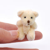 Maxbell 1.97inch Mini Joint Bear and Rabbit Plush Toy 1:12 Dollhouse Decor Toys