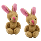 Maxbell 1.97inch Mini Joint Bear and Rabbit Plush Toy 1:12 Dollhouse Decor Toys
