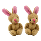 Maxbell 1.97inch Mini Joint Bear and Rabbit Plush Toy 1:12 Dollhouse Decor Toys