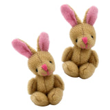 Maxbell 1.97inch Mini Joint Bear and Rabbit Plush Toy 1:12 Dollhouse Decor Toys