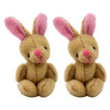 Maxbell 1.97inch Mini Joint Bear and Rabbit Plush Toy 1:12 Dollhouse Decor Toys