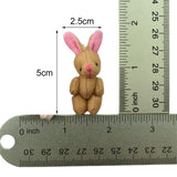 Maxbell 1.97inch Mini Joint Bear and Rabbit Plush Toy 1:12 Dollhouse Decor Toys