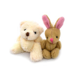 Maxbell 1.97inch Mini Joint Bear and Rabbit Plush Toy 1:12 Dollhouse Decor Toys