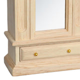 Maxbell 2 PCS Wood Miniature Wardrobe Mirror Closet for 1:12 Dollhouse Furniture Set