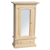 Maxbell 2 PCS Wood Miniature Wardrobe Mirror Closet for 1:12 Dollhouse Furniture Set