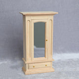 Maxbell 2 PCS Wood Miniature Wardrobe Mirror Closet for 1:12 Dollhouse Furniture Set