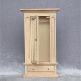 Maxbell 2 PCS Wood Miniature Wardrobe Mirror Closet for 1:12 Dollhouse Furniture Set