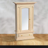 Maxbell 2 PCS Wood Miniature Wardrobe Mirror Closet for 1:12 Dollhouse Furniture Set