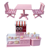Maxbell 1:12 Miniature Table Chairs Cake Cabinet Doll House Decoration for Garden