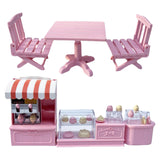 Maxbell 1:12 Miniature Table Chairs Cake Cabinet Doll House Decoration for Garden