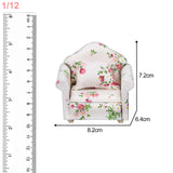 Maxbell 1/12 Dollhouse Miniature Sofa Life Scene Props for Photo Props 2+1 Seat