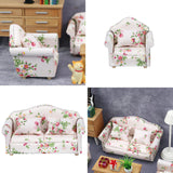 Maxbell 1/12 Dollhouse Miniature Sofa Life Scene Props for Photo Props 2+1 Seat