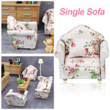 Maxbell 1/12 Dollhouse Miniature Sofa Life Scene Props for Photo Props 2+1 Seat