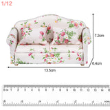 Maxbell 1/12 Dollhouse Miniature Sofa Life Scene Props for Photo Props 2+1 Seat