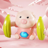 Maxbell 2pcs Electric Tumbling Pig Baby Sing Music Toy Voice Control Cute Design