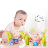 Maxbell 2pcs Electric Tumbling Pig Baby Sing Music Toy Voice Control Cute Design
