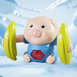 Maxbell 2pcs Electric Tumbling Pig Baby Sing Music Toy Voice Control Cute Design