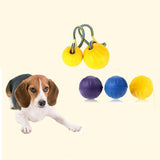 EVA Dog Chew Ball Toys Yellow Bite Resistant for Dogs Training Playing 9cm Ball With Rope - Aladdin Shoppers