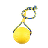 EVA Dog Chew Ball Toys Yellow Bite Resistant for Dogs Training Playing 9cm Ball With Rope - Aladdin Shoppers