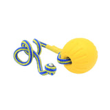 EVA Dog Chew Ball Toys Yellow Bite Resistant for Dogs Training Playing 9cm Ball With Rope - Aladdin Shoppers