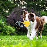 EVA Dog Chew Ball Toys Yellow Bite Resistant for Dogs Training Playing 9cm Ball With Rope - Aladdin Shoppers