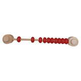 Maxbell Abacus Busy Board Counting Sensory Toy Wooden for Preschool Red