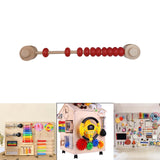 Maxbell Abacus Busy Board Counting Sensory Toy Wooden for Preschool Red