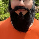Maxbell 2xFake Beard Costume Accessories Party Supplies Men Realistic Holiday Mustache