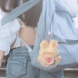 Maxbell DIY Bib Rabbit Keychain Cute Comfort Squeak Rabbit for Holiday Handbag Decor Material Package