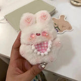 Maxbell DIY Bib Rabbit Keychain Cute Comfort Squeak Rabbit for Holiday Handbag Decor Material Package