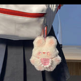Maxbell DIY Bib Rabbit Keychain Cute Comfort Squeak Rabbit for Holiday Handbag Decor Material Package