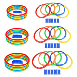 Hopscotch Rings Game with Connectors Portable for Boys Girls Toddlers Ages 3+ 28cm 5 rings