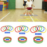 Hopscotch Rings Game with Connectors Portable for Boys Girls Toddlers Ages 3+ 28cm 5 rings