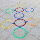 Hopscotch Rings Game with Connectors Portable for Boys Girls Toddlers Ages 3+ 28cm 5 rings