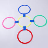 Hopscotch Rings Game with Connectors Portable for Boys Girls Toddlers Ages 3+ 28cm 5 rings