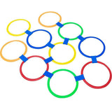 Hopscotch Rings Game with Connectors Portable for Boys Girls Toddlers Ages 3+ 28cm 5 rings