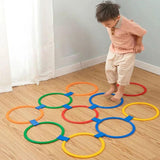 Hopscotch Rings Game with Connectors Portable for Boys Girls Toddlers Ages 3+ 28cm 5 rings