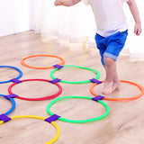 Hopscotch Rings Game with Connectors Portable for Boys Girls Toddlers Ages 3+ 28cm 5 rings