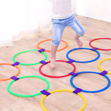 Hopscotch Rings Game with Connectors Portable for Boys Girls Toddlers Ages 3+ 28cm 5 rings