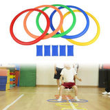 Hopscotch Rings Game with Connectors Portable for Boys Girls Toddlers Ages 3+ 28cm 5 rings