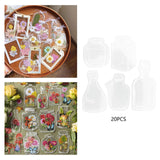 Maxbell Maxbell 20Pcs DIY Transparent Dried Flower Bookmarks for Home Party Favors