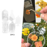 Maxbell Maxbell 20Pcs DIY Transparent Dried Flower Bookmarks for Home Party Favors