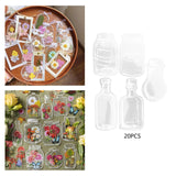 Maxbell Maxbell 20Pcs DIY Transparent Dried Flower Bookmarks for Home Party Favors