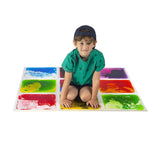 Sensory Liquid The Tiles Activity Play Mat for for Kids Girl Children yellow and green