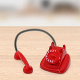 Maxbell 3x1/12 Dollhouse Retro Rotary Telephone Phone Dollhouse Decoration Accessories Red