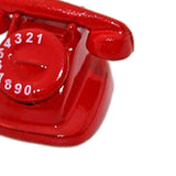 Maxbell 3x1/12 Dollhouse Retro Rotary Telephone Phone Dollhouse Decoration Accessories Red