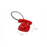Maxbell 3x1/12 Dollhouse Retro Rotary Telephone Phone Dollhouse Decoration Accessories Red
